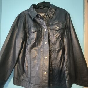 Jessica London Midnight Blue Leather Jacket